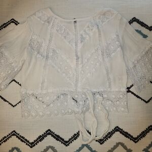Elegant White Lace Women's Top